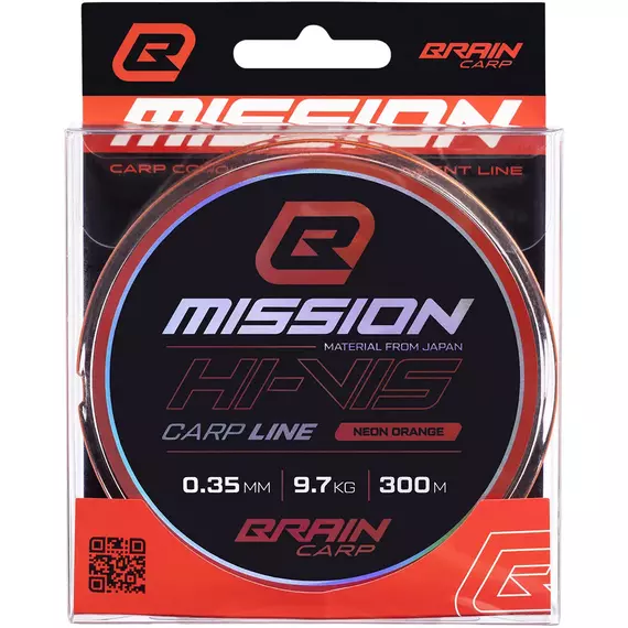 Волосінь Brain Mission Carp Line (Neon Orange) 300m 0.35mm 9.7kg, фото , изображение 2